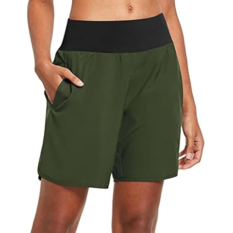 BALEAF Women's 2 in 1 High Waisted Running Shorts Cover