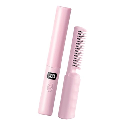 Plancha para el cabello harayaa con calentamiento rápido y carga USB, ideal para mujeres y niñas, color rosa miniatura 7