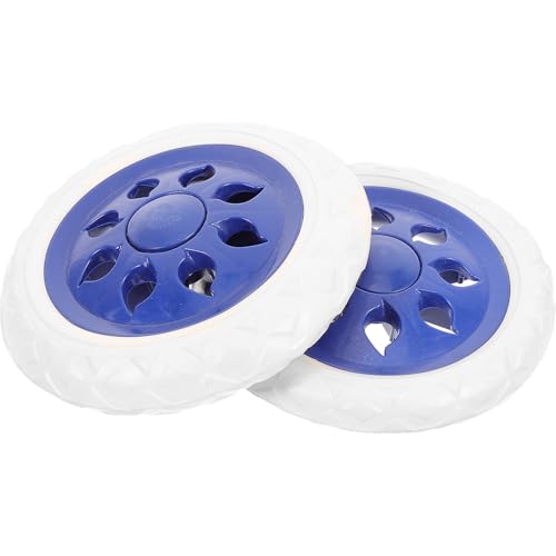 ABOOFAN Ruedas de Repuesto para Carrito de Compras y Sillas de Ruedas Juego de 2 Piezas Azules Resistentes y Fáciles de Instalar para Uso Industrial y Diario