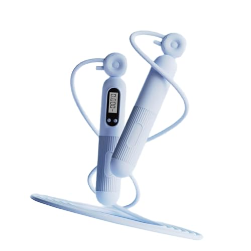 Cuerda de saltar ajustable para conteo digital, cuerda de saltar pesada con mango antideslizante para ejercicio en interiores y exteriores