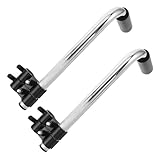 POPETPOP 2pcs Wheelchair Handle Extender: Stainless Steel Push Handle Extension for Elderly Transport Chair Universal Wheelchair Accessories Ergonomic Back Strain Relief Comfortable Grip Silver