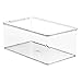 mDesign Plastic Stackable Toy Storage Bin Container Box with Hinge Lid for Organizing Living Room, Play Room, Bedroom, Nursery, Hold Blocks, Puzzles, Books, Lumiere Collection, 4 Pack - Clear