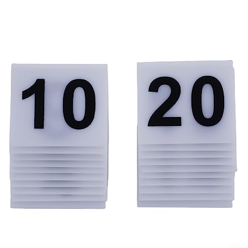 Numéros de table en acrylique pour restaurant et café noir sur blanc