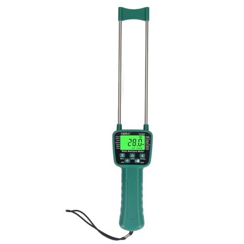 Hay Moisture Tester Meter Portable Digital Probe Tester with LCD Grain moisture meter High-precision meter for rice wheat corn rice and 14 other crops Voice broadcast water meter