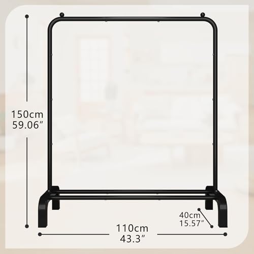 UDEAR Clothing Rack Portable Single Rod Garment Rack Multi-Functional Hanger for Bedroom,Black by UDEAR - Image 3