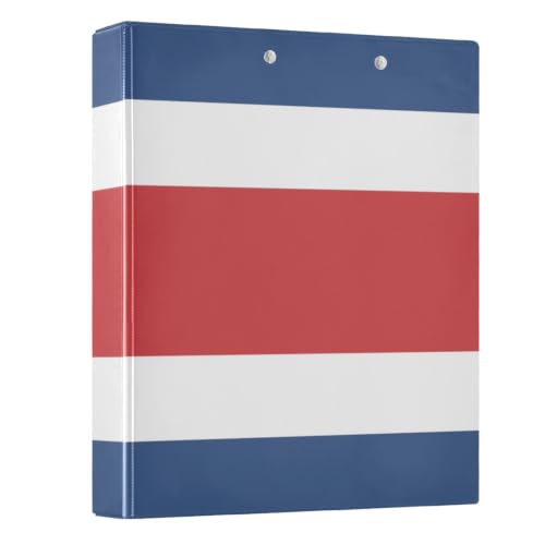 Classeur rigide à anneaux en D de 3,8 cm avec couverture imprimée drapeau Costa Rica durable