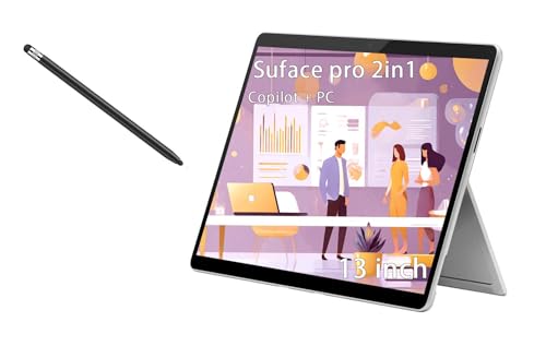 Image of Microsoft Surface Pro, 2-in-1 Laptop, Windows 11 Pro Copilot + PC, 365 Family, 13 inch 2880 x 1920 Touchscreen, Snapdragon X Plus, 16GB RAM, 1TB SSD, Platinum, Device Only, with Pen