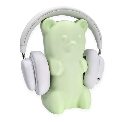 Gummy Bear Headphone Stand Hanger - Cute Headset Holder - Kawaii Desk Accessories - Compatible with Most Headphones (Pastel Green) - Pastel Green