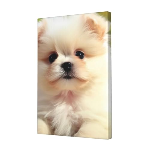 Peinture sur toile moderne de chien mignon pour décoration bureau