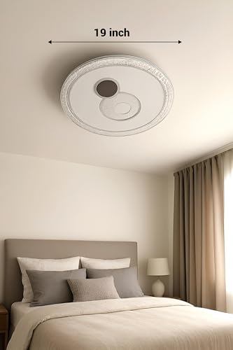 Image of FILLISKA Aluminium Luxurious 3 in 1 Led Ceiling /Wall Chandelier Light with 3 Step Colour Changing Function (White Round - 7919)(1 Year Warranty)
