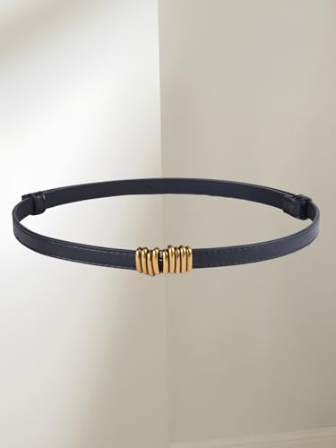 Vintage Adjustable Ladies Belt with Gold Buckle – For Dresses, Jeans, Coats & Jackets - Main Image