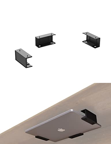 Montura para laptop bajo escritorio con adhesivo y tornillos