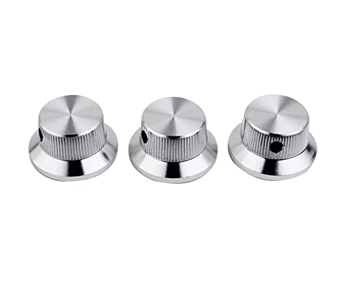 Guyker Pomos potenciometro de control de bajo para guitarra electrica, piezas de repuesto para perilla de volumen de metal (3 pi