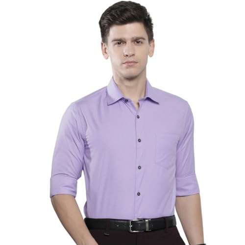 Image of THE INDIAN GARAGE CO Men's Slim Fit Formal Solid Cotton Shirt