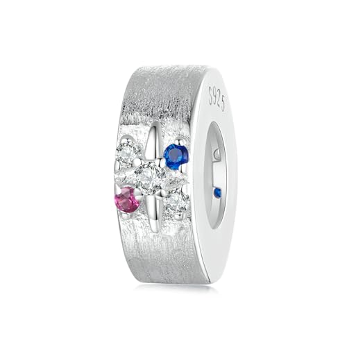 Plata de ley 925 estrellas silicona tope espaciador perla para pulsera Pandora