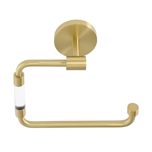 Swiss Madison Verre Acrylic Toilet Paper Holder in Brushed Gold