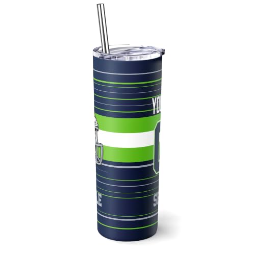Image of Seattle Tumbler 20oz Travel Mug Custom Name and Number Gifts