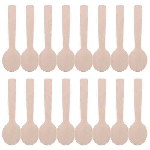 Cucharas desechables de madera pequeñas para catering artesanal y mesas de postres 2