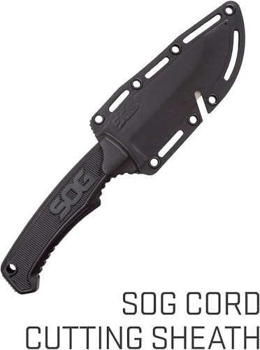 Image of optimistic Professional SOG Kitchen Knife with Black Handle, Fixed Blade Tac - Design, Premium Stainless Steel Chef Knife