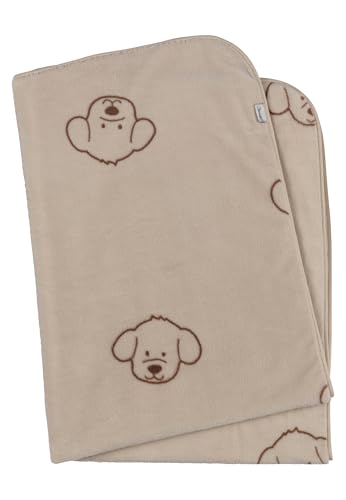 Sterntaler Babydecke Bauernhof - Schmusedecke mit Allover Motiv - weiche Kuscheldecke Baby aus Plüsch - Kinder Decke, beige