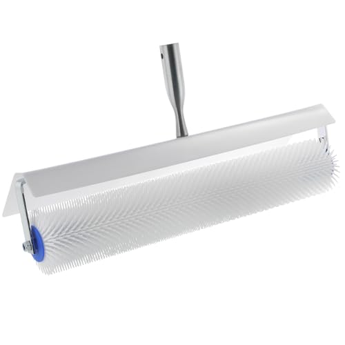 DASBET Spiked Screeding Compound Roller | 19 x 1 Spike Roller 500mm Floor Compound Roller Spiked Aeration Roller Latex Floor Self Leveling Roller Epoxy Floor Roller with Splash Guard (19/500mm)