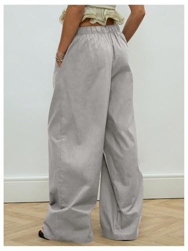 SOLY HUX Women's Wide Leg Linen Pants Drawstring Waist Palazzo Baggy Sweatpants with Pocket3