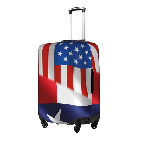 Travel Luggage Cover America Flag And Texas Flag Fashion Washable Baggage Suitcase Protector Fit For Luggage Medium2