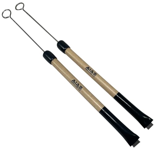 AIAS Retractable Wire Drum Brushes (AW-1) with Maple Wood Handle for Articulation Control and Dynamic Playing - Thumbnail 2