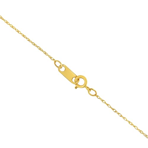Solid 10K White, Rose or Yellow Gold 1/2 mm Slim and Dainty Rope Chain Necklace, Unisex Chain - Choice of Size and Color3