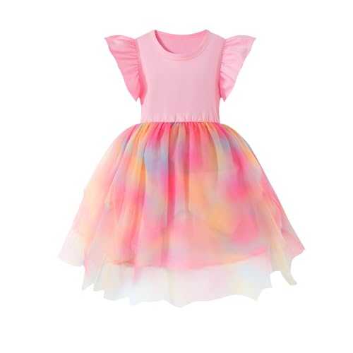 Little Girls Princess Tutu Dress Irregular Tulle Birthday Party Outfit for Toddlers