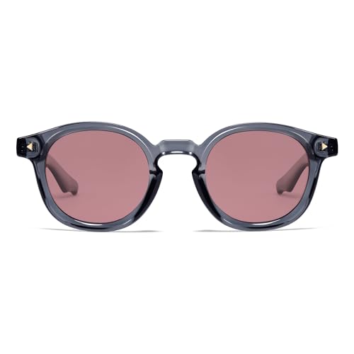 SOJOS Retro Polarized Round Sunglasses Womens Mens Vintage Panto Sun Glasses 70s 80s 90s Circle Shades SJ2378 Grey