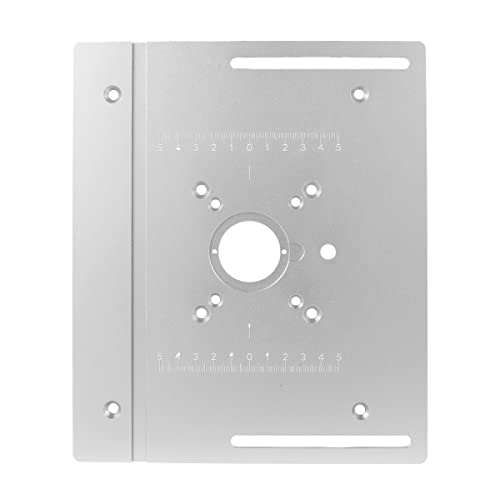 Aluminium Router Table Insert Plate, Wood Milling Flip Board With Miter Gauge, Wood Router Flip Plate, Router Trimmer Woodworking Wood Tool (Silver B) #TOP5