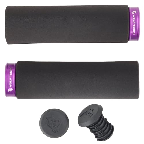 ウルフトゥース(WOLFTOOTH) ロックオングリップ Lock-On Fat Paw Grip - Black Grip with Ultraviolet Collar 長さ132mm、直径36mm(ウルトラヴァイオレット)