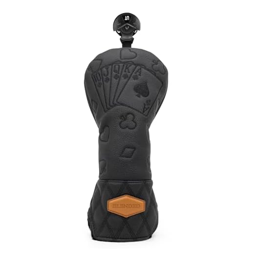 BAIRBRE Golf Club Covers Poker Golf Head Covers Driver Covers Fariway Wood Headcover Hybrid Covers Leather Golf Headcover with Number Tag for All Brand