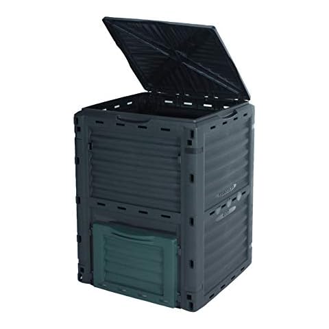Kunststoff Kompost Behälter 300 Liter schwarz Cover