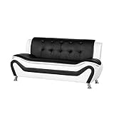 Kingway Furniture Gilan Faux Leather Living Room Sofa - Black/White
