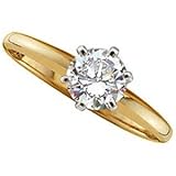 0.10 Ct.T.W. Round Diamond, Yellow Gold 14Kt. Solitaire Diamond Ring