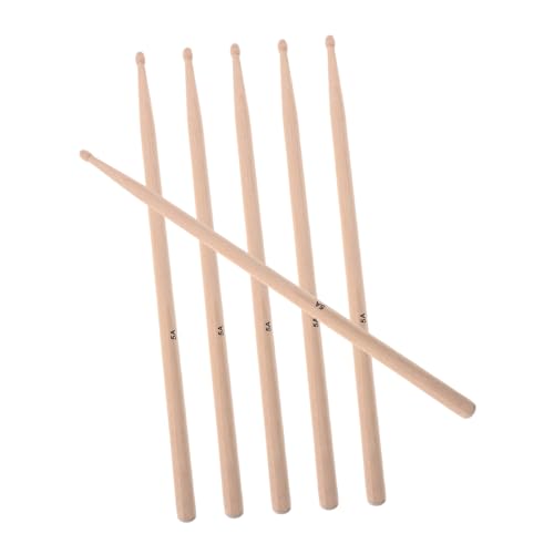 3 pares de baquetas de madera con punta de madera para práctica y actuación en batería, agarre ergonómico para todos los niveles, accesorios para bateristas de jazz y electrónicos