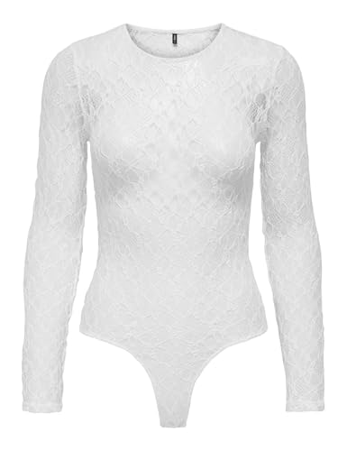 ONLY Damen Onlsyrene Lace Body Acc, Cloud Dancer, m