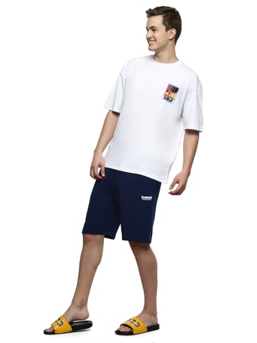 Image of hummel Vacay Men's Oversize Fit, Drop Shoulder Crew Neck Graphic Print Casual T-Shirt