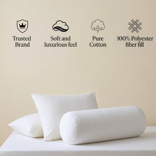 Image of SAJAVAT HOME Compact Microfiber Cushion Insert | Soft Hypoallergenic White Sofa Pillow for Couch, Bed & Home Decor | 12x12 Inches (30x30 cm) | Pack of 1