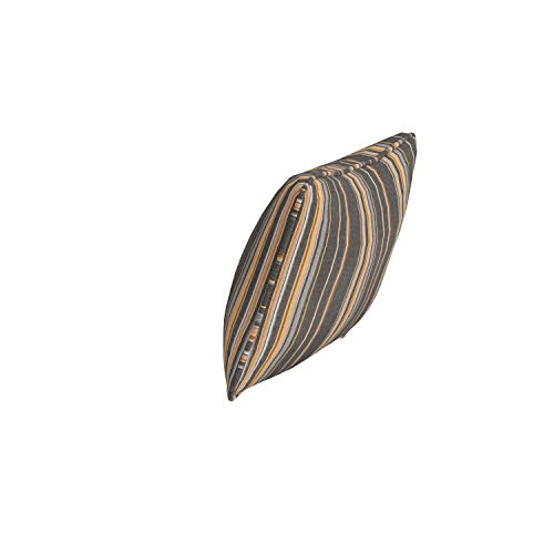 Mozaic Azps2580 Indoor Outdoor Sunbrella Lumbar Pillows With Corded Edges, Set Of 2, 12 X 24 Inches, Grey & Orange Stripes #TOP3