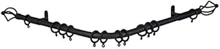 Speedy County Metal 19mm Crown 3 Sided Bay Curtain Pole Set, Black, 420 Cm