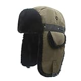 Connectyle Men's Trapper Hat Faux Fur Lined Winter Earflap Hat Warm Windproof Snow Ski Hats