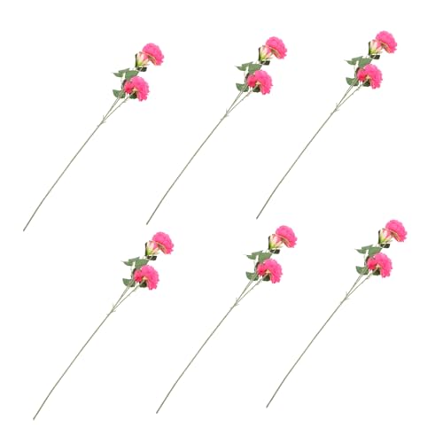 Cabilock 6 Piezas Materiales para arreglos de Boda. Artificial Plants Artificial Flowers Planta Decoraciones Falso Flor de peonía Artificial Flores para Bricolaje Alambre de Hierro