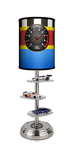 Lamp-In-A-Box Compatible Hot Wheels Car Display Table Lamp for Little Boys - 1/64 Scale Miniatures Collector - 22H x 7W
