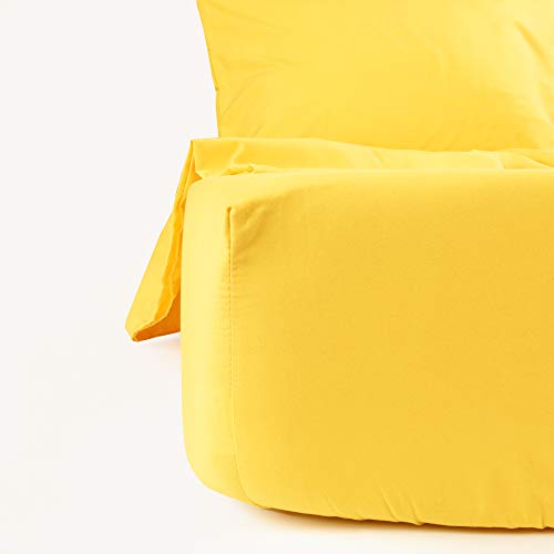 Ntbay 3-Piece Microfiber Toddler Sheet Set, Solid Crib Fitted Sheet Flat Sheet And Envelope Pillowcase, Baby Bedding Sheet & Pillowcase Sets, Yellow #TOP1