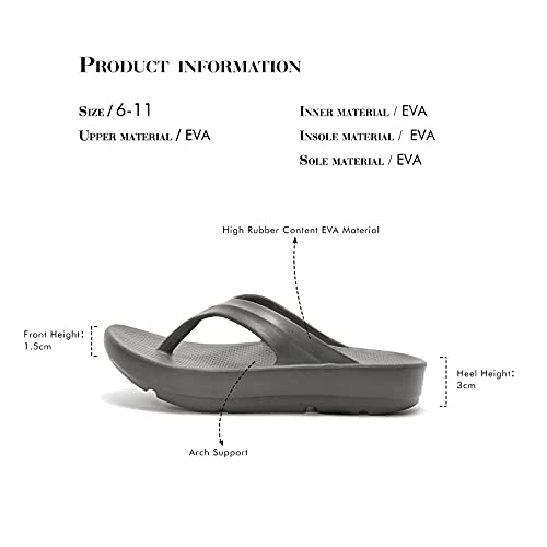 Image of FUNKYMONKEY Women's Comfort Flip Flops with Arch Support - Lightweight EVA Thong Sandals for Walking, Beach, and Daily Wear - Cushioned Footbed & Anti-Slip Sole