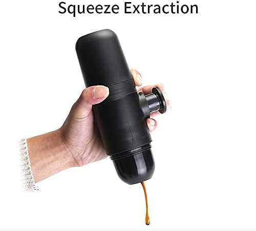 Miniatura 3 de Cafetera manual manual de café expreso, cafetera portátil para viajes al aire libre, para camping, senderismo, color negro