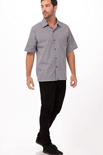 Chef Works Unisex Cook Shirt, Black & White Check, Medium - Thumbnail 3